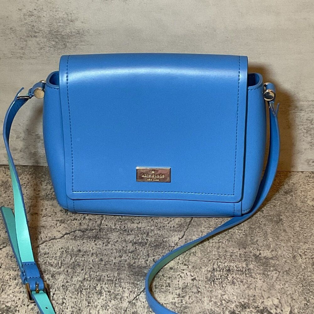 Kate Spade New York Avva Arbour Hill Blue Leather Crossbody Bag - Read